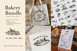 Bakery Bundle – Illustrations, Logos, an Illustration by Natalya Levish