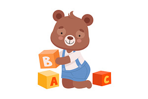 Cheerful Bear Character Wearing, an Animal Illustration by TopVectors