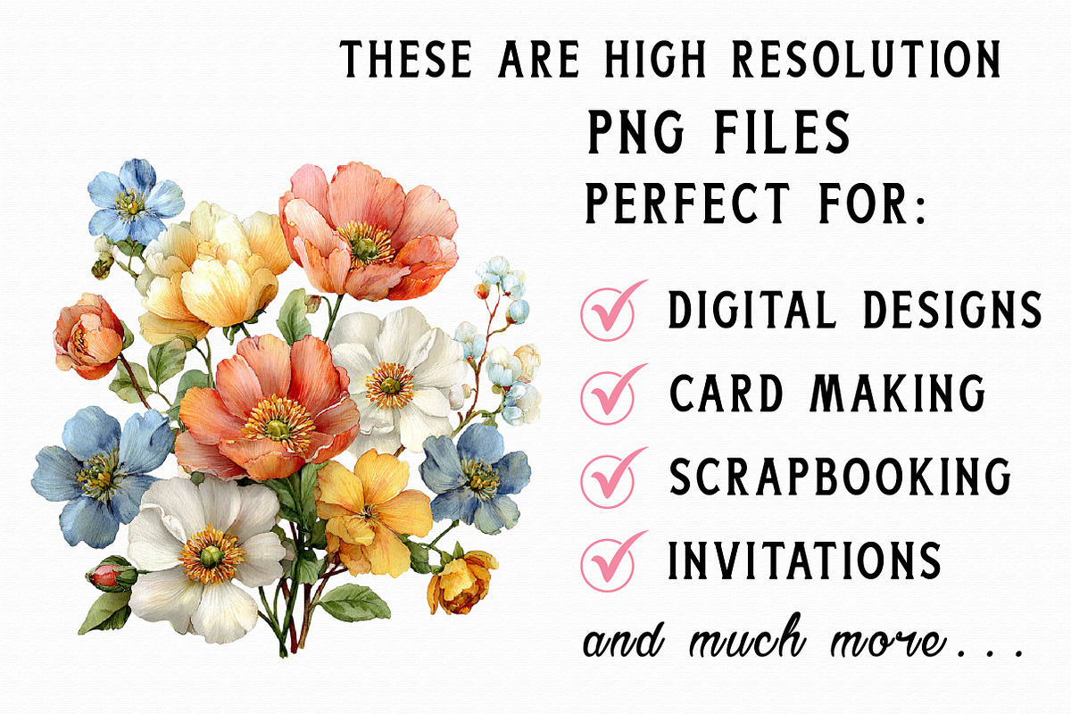 Colorful Flowers Clipart, an Illustration by Libby Wishes (Photo 3 of 6)