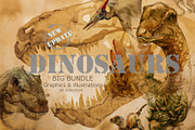 Watercolor Dinosaur Collection, an Animal Illustration by FineArt (Thumbnail 1 of 19)