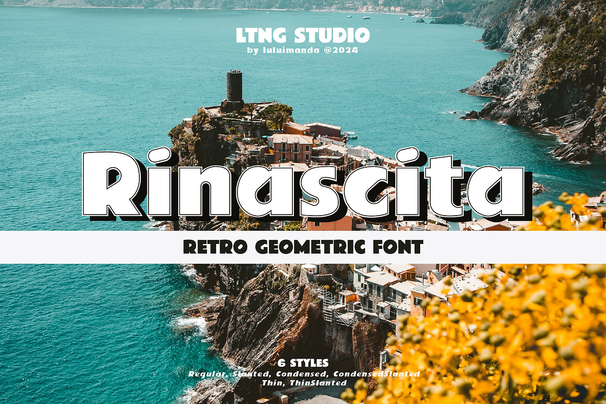 Rinascita Retro Geometric Font, a Blackletter Font by LTNG STUDIO (Photo 1 of 10)