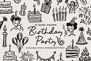 Birthday Clipart, Party Doodles, an Object Graphic by The October Creative (Thumbnail 1 of 6)