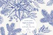 Christmas patterns Vol.2 Toile blue, a Pattern Graphic by ON_lineart_store (Thumbnail 3 of 10)