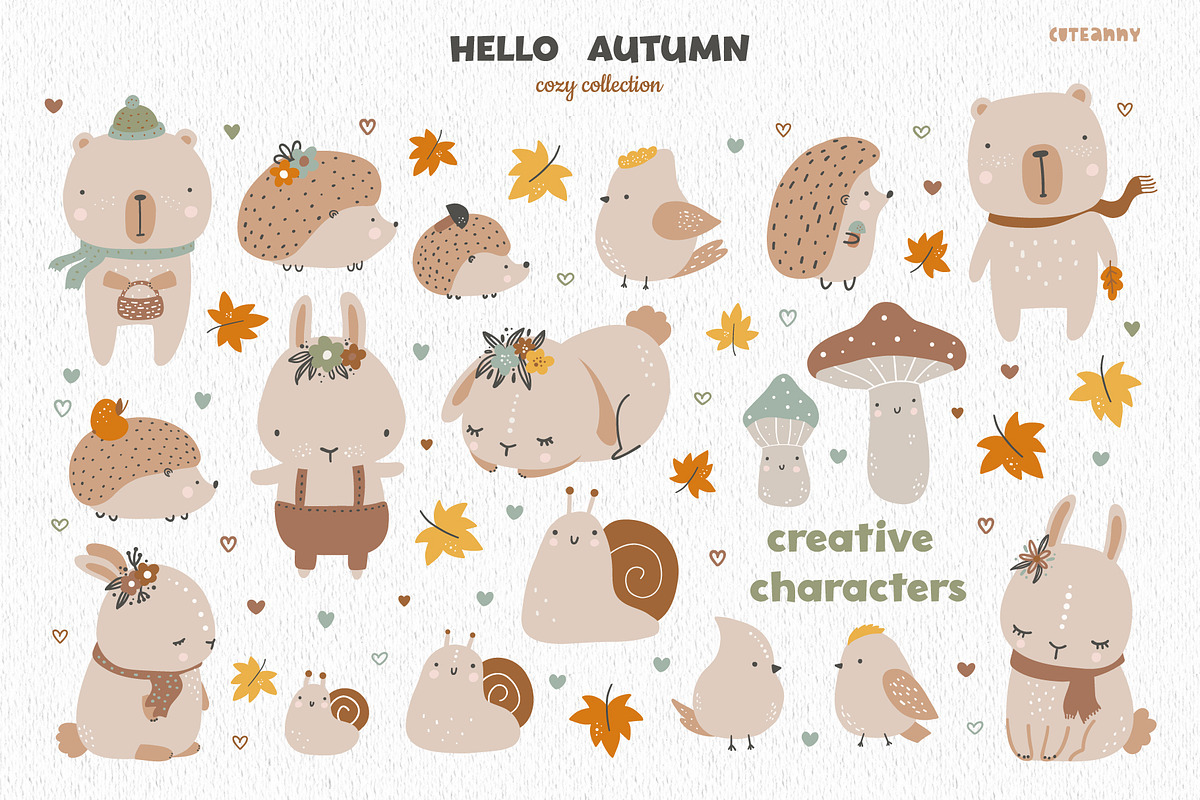 Hello autumn kids graphic collection, a Pattern Graphic by Cuteanny Design (Photo 6 of 10)