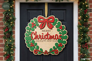 Christmas Door Sign Svg Bundle, a Decorative Illustration by svgocean (Thumbnail 6 of 11)