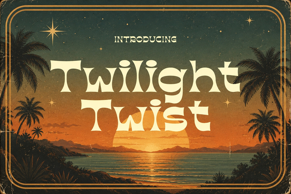 Twilight Twist - Retro Typeface, a Sans Serif Font by HipFonts (Photo 1 of 9)