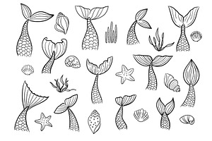 Mermaid tail with shell, seaweed, an Object Graphic by BaldeZh