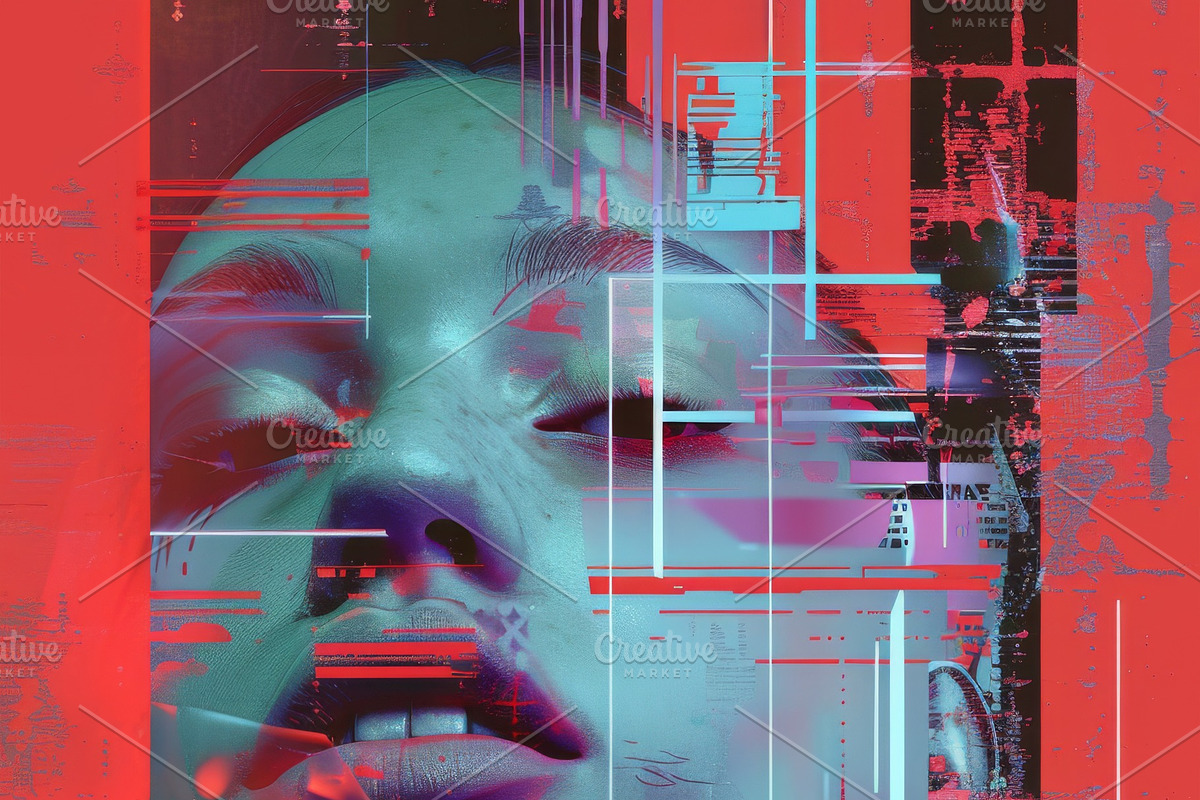 90 Glitch faces, a Person Illustration by Handmadefont (Photo 70 of 94)