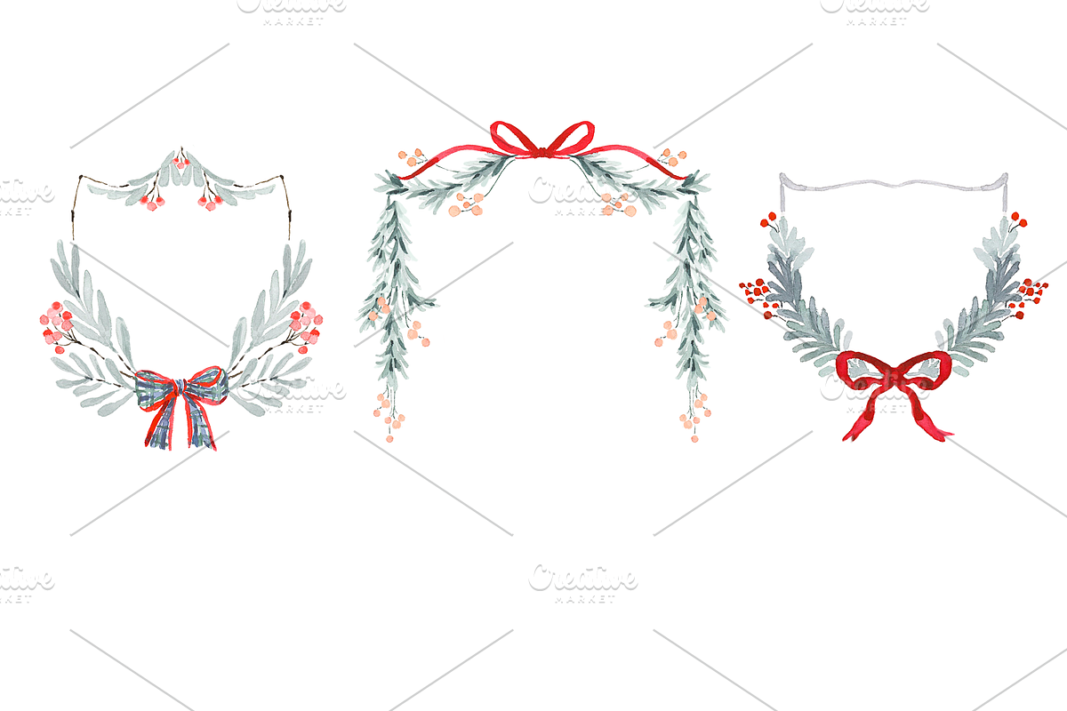Watercolor Christmas Card Clipart, a Background Graphic by RhianAwni (Photo 5 of 10)