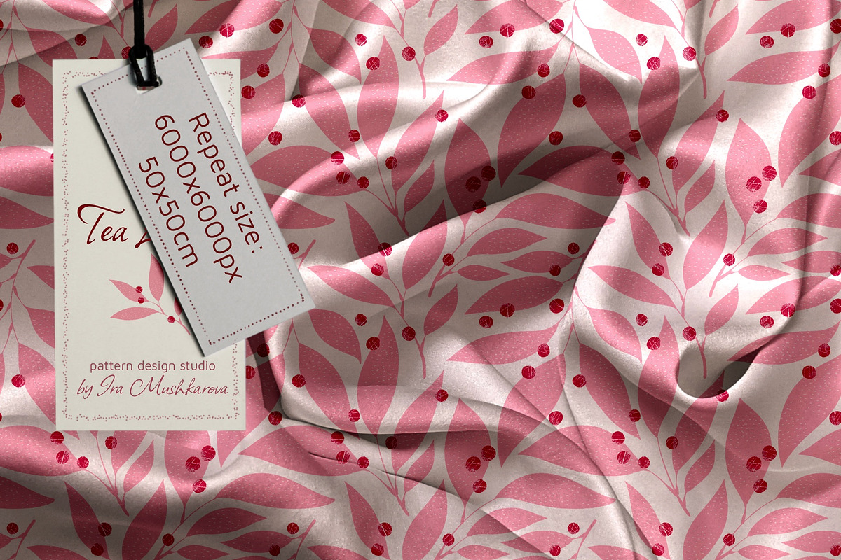 Tea Leaves Floral seamless pattern, a Pattern Graphic by Marta & Livonka (Photo 2 of 13)