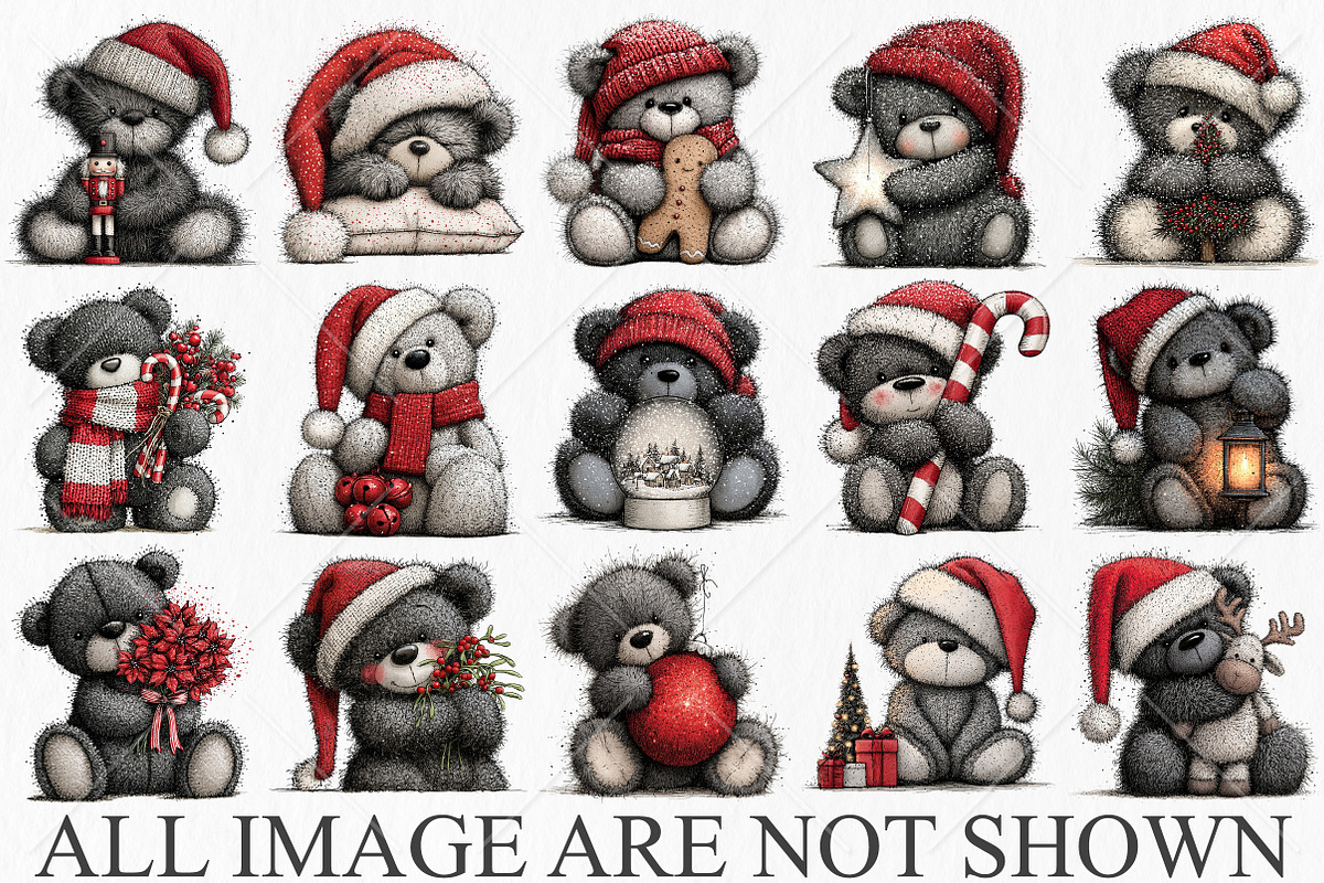 Whimsical Teddy Bear Christmas PNG, a Seasonal Illustration by Canvas Craft (Photo 4 of 10)