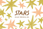 Stars set. Crayon textured doodles, an Object Graphic by Good Studio (Thumbnail 1 of 6)