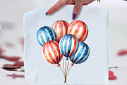 Watercolor 4th of July Clipart Bundl, an Illustration by SVGArt (Thumbnail 8 of 9)