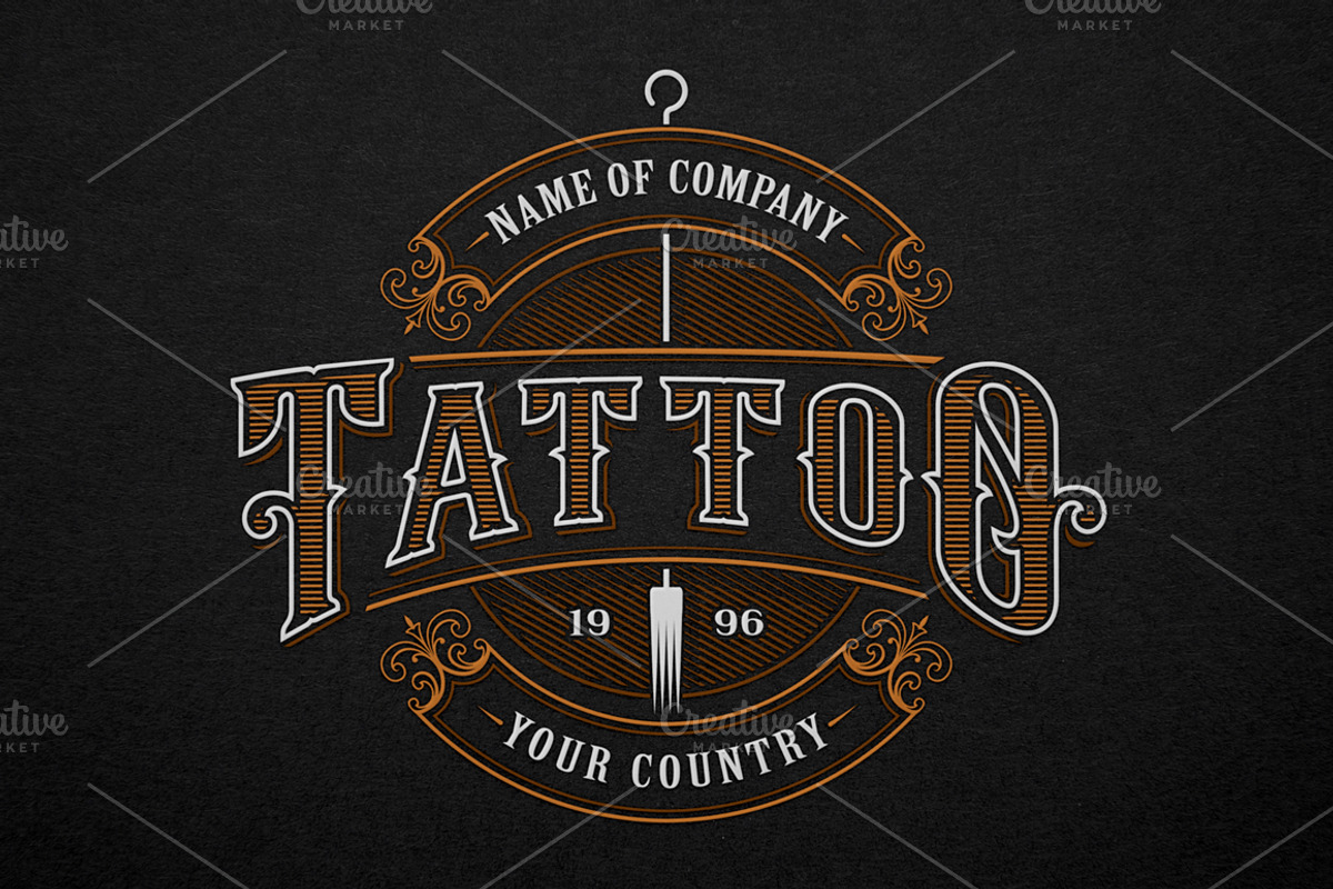 Set of vintage tattoo studio logos., a Branding & Logo Template by Harry Kasyanov (Photo 6 of 8)