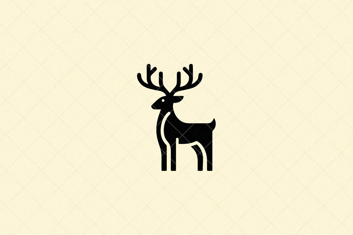 Minimalist Deer Emblem, an Animal Illustration by Vectorium Studio (Photo 2 of 4)