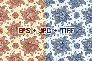 Mehndi style seamless patterns