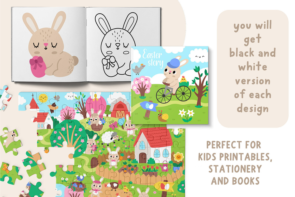 Easter village clipart and designs, a Seasonal Illustration by Lexi Claus (Photo 7 of 8)