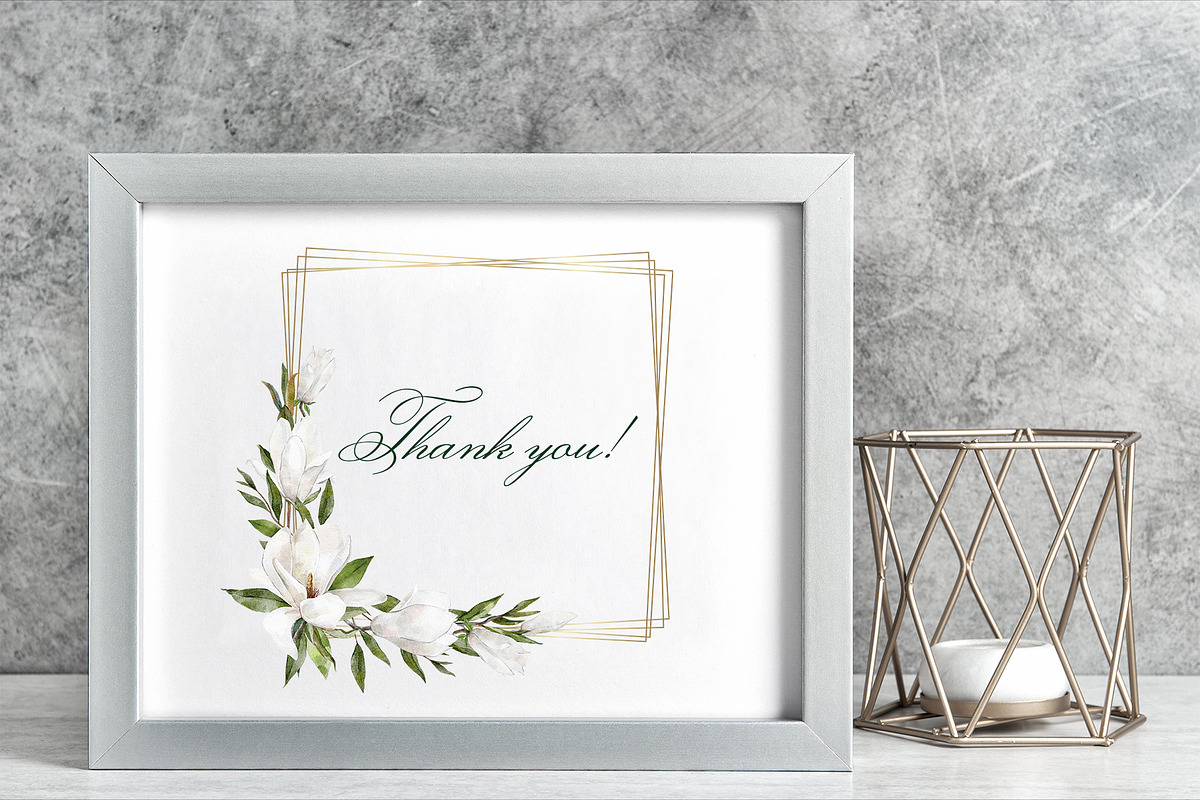 Watercolor white Magnolia flowers, a Decorative Illustration by mArtstore (Photo 8 of 8)