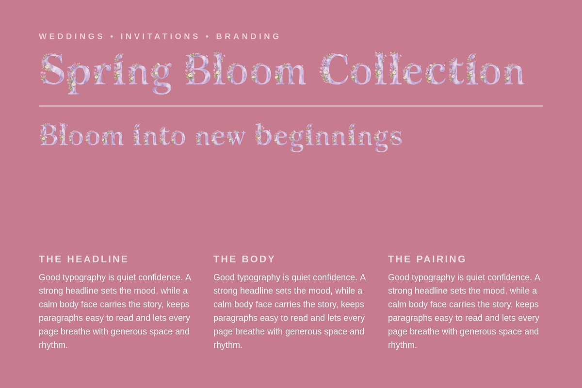 Feminine Spring Floral Display, a Sans Serif Font by Gookkis Studio (Photo 6 of 13)