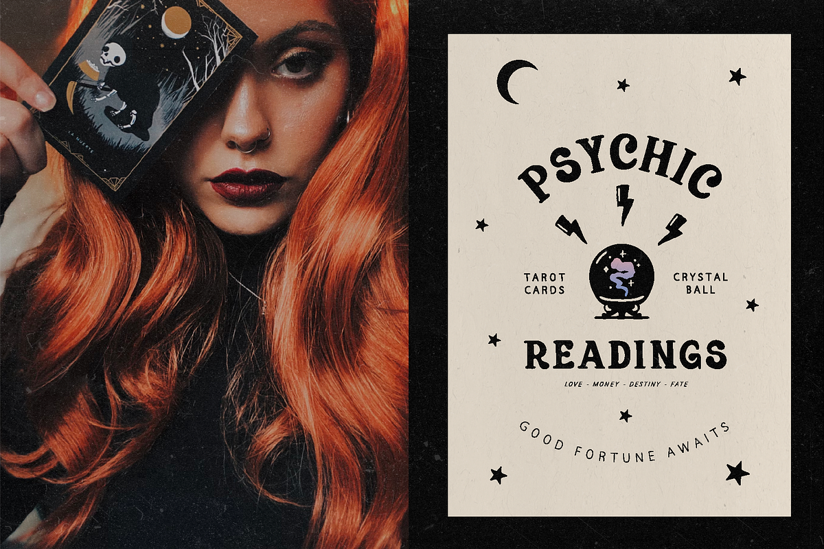Psychic Sister Mystic Logo Brand Kit, a Branding & Logo Template by Dynamo Ultima (Photo 3 of 21)