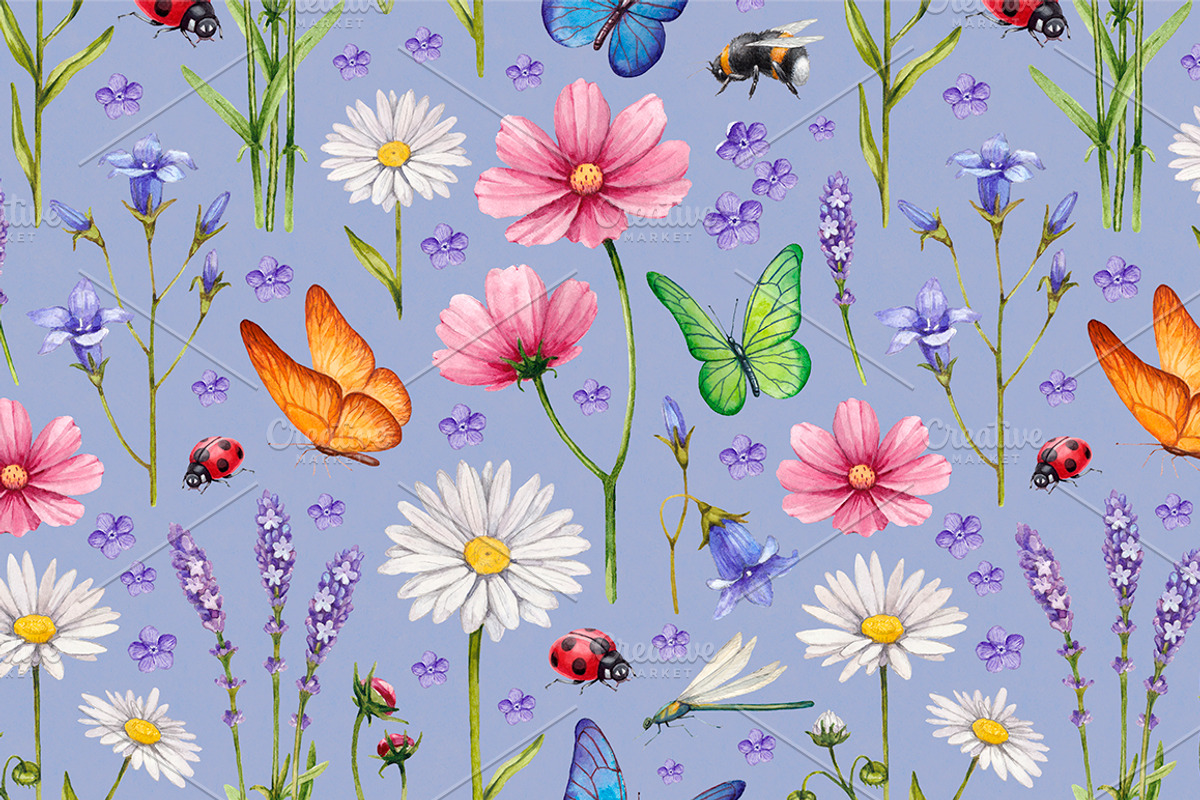 Watercolour wild nature, a Pattern Graphic by Sundra (Photo 3 of 19)
