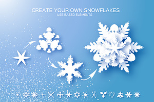 27 MAGIC SNOWFLAKES. Paper Cut Style