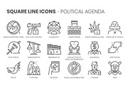 Square line icons, an Outline Icon by Howcolour (Thumbnail 33 of 85)