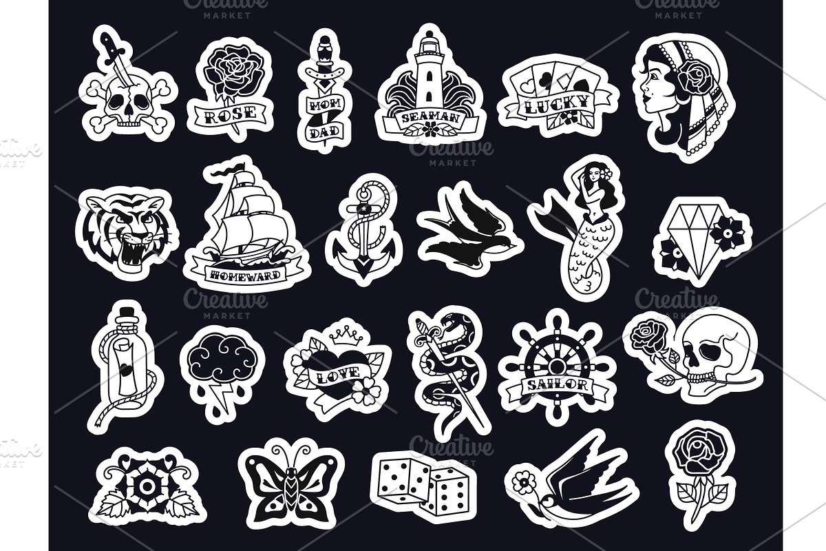 Old school tattoo. Retro sailor, an Object Graphic by winwin.art