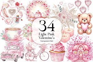Light Pink Valentine PNG Clipart, an Illustration by KennedyStudio