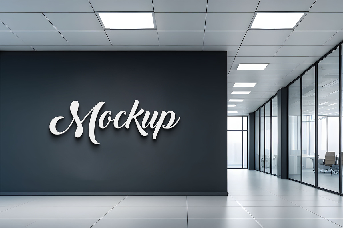 Modern Office Wall Logo Mockup, a Mockup by GenesisCreativeCo (Photo 2 of 3)