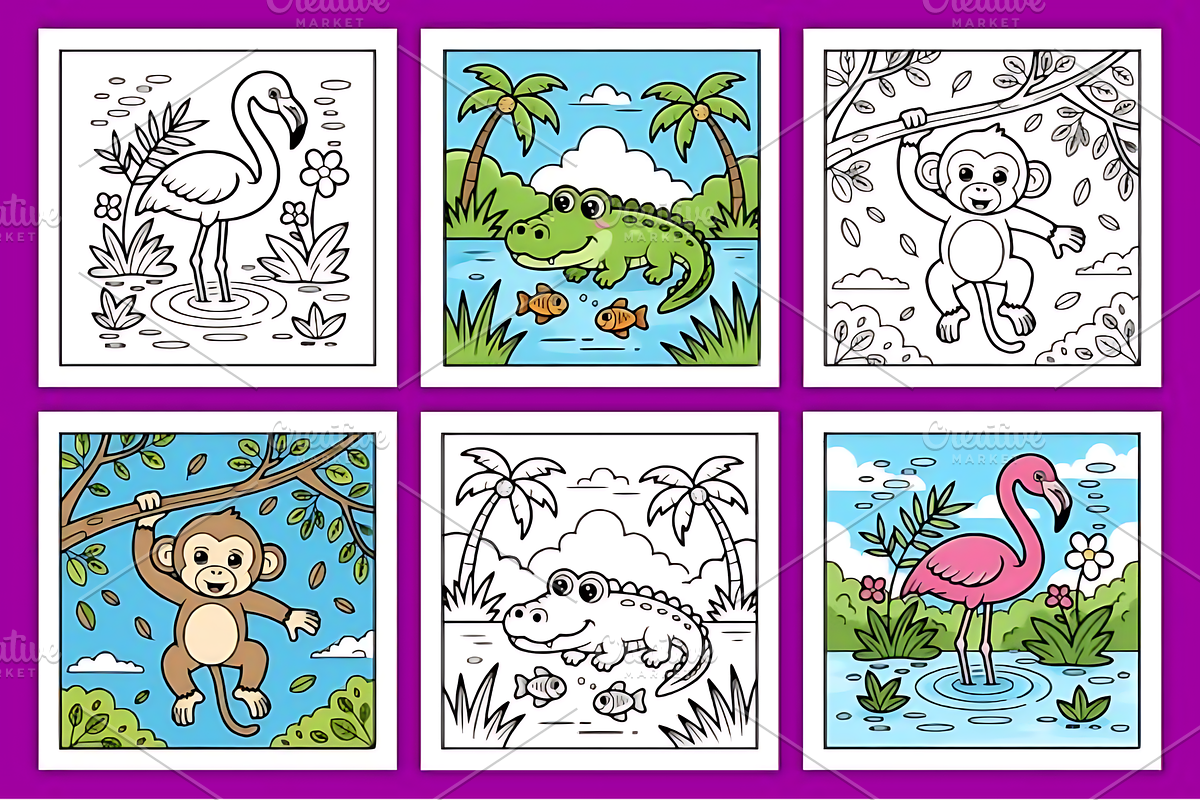 Cute Zoo Animals Coloring Book, an Animal Illustration by Ink Gallery (Photo 2 of 5)