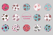 Decorative flowers - 7 patterns, a Pattern Graphic by FER by Ekaterina Kazakova (Thumbnail 6 of 7)