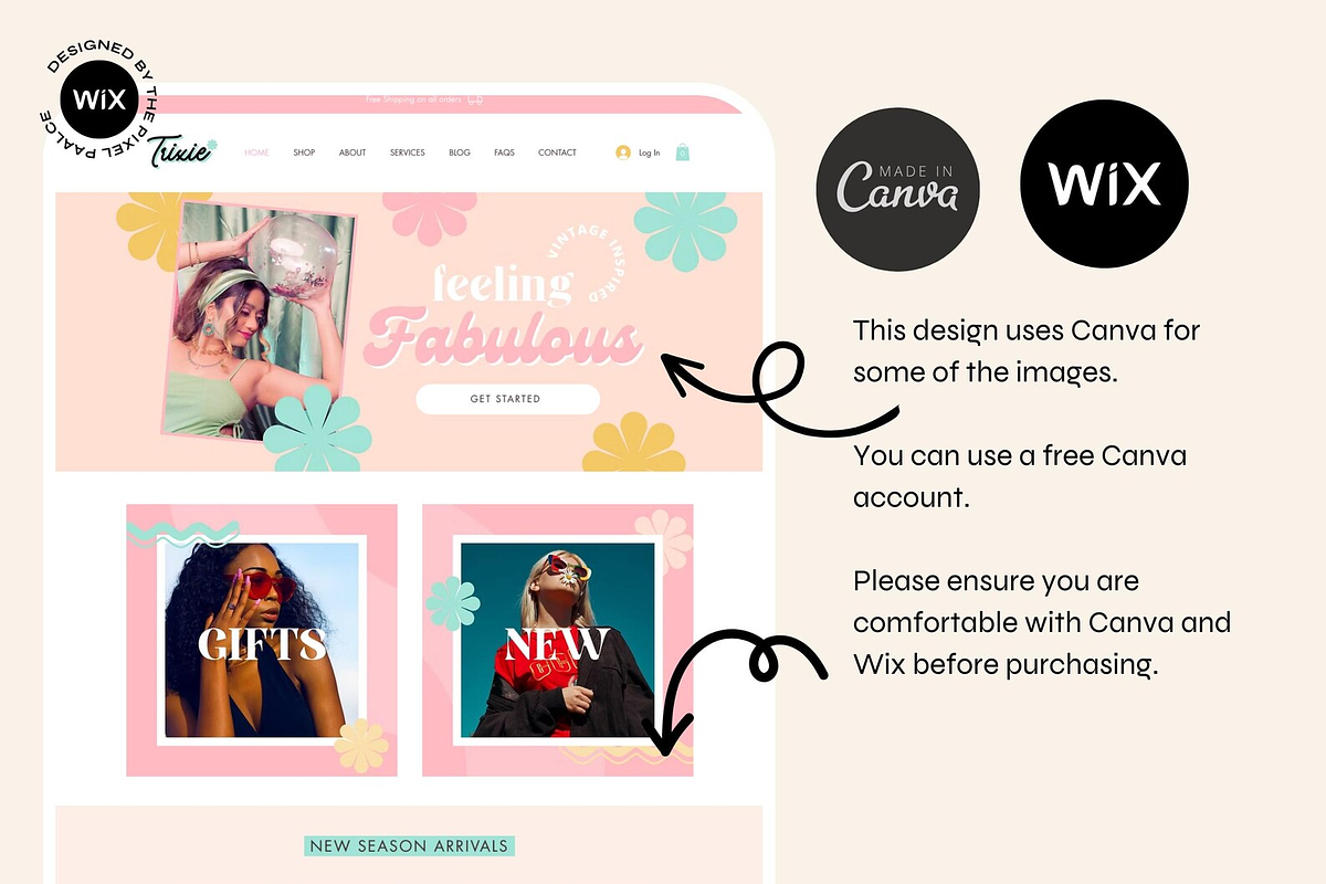 Wix Website Template Bright Retro, a Wix Template by The Pixel Palace (Photo 3 of 10)
