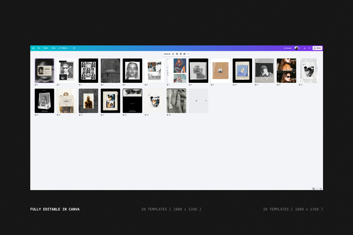 Art Dossier | Social Media Kit, a Social Media Template by The Muza (Photo 4 of 7)