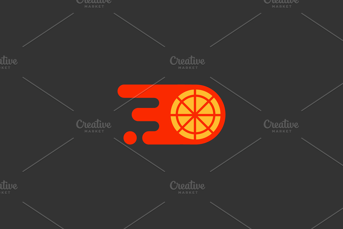 Pizza delivery minimalist logotype, a Templates & Theme by Himalia1