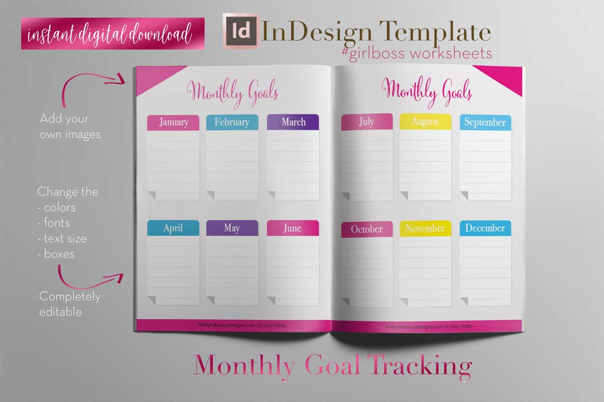Girlboss Sheets | InDesign Template, a Stationery Template by Planner Templates (Photo 4 of 55)