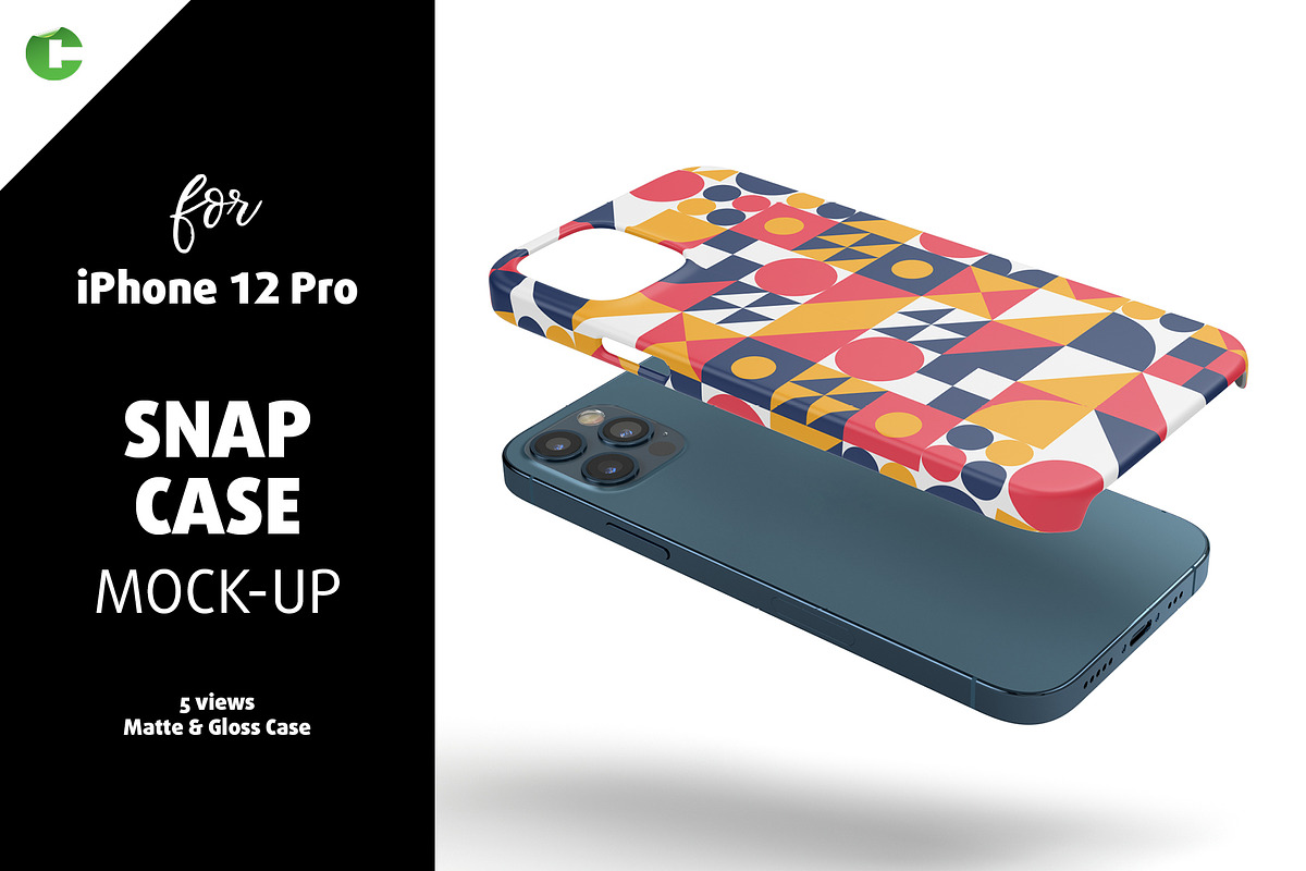 Phone 12 Pro Snap Case Mock-up, an iPhone Mockup by Colatudo Store (Photo 1 of 8)