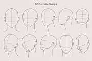 Portrait Guide Procreate Stamps, a Brush Add-On by SmuffizStudio (Thumbnail 2 of 3)