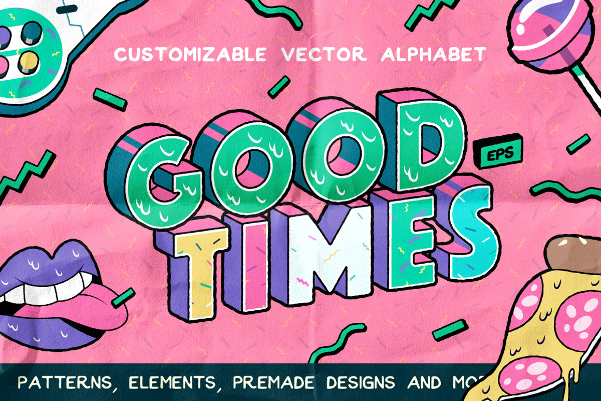 Good Times Alphabet & Graphic Set, a Graphic by Darumo Shop (Photo 1 of 7)