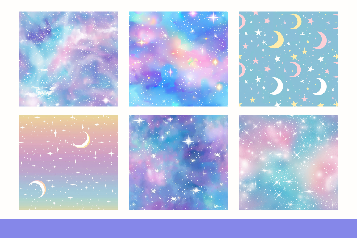 Pastel Starry Night Digital Paper, a Pattern Graphic by Paper Artsthetics (Photo 2 of 4)