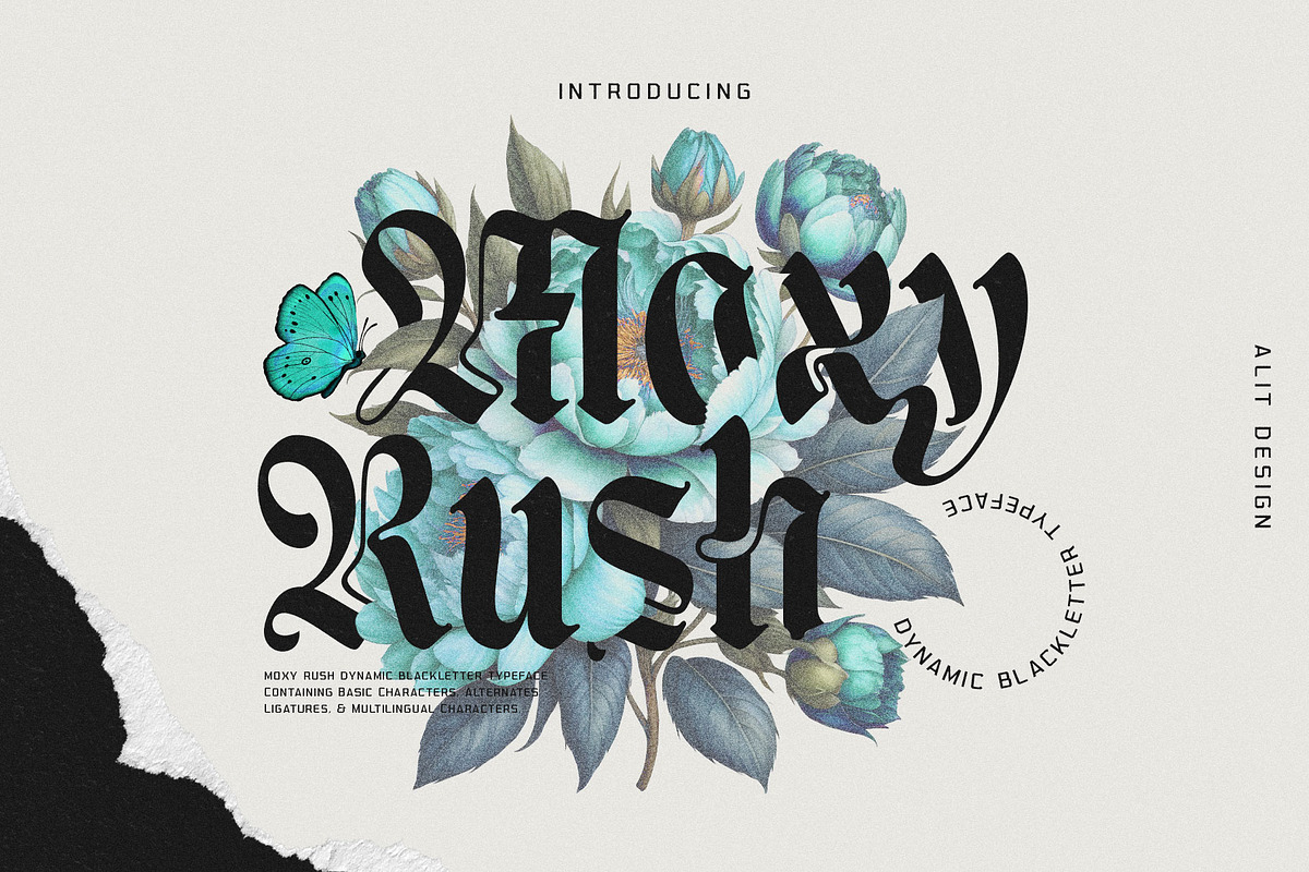 Moxy Rush Blackletter Typeface, a Blackletter Font by alit design (Photo 1 of 20)