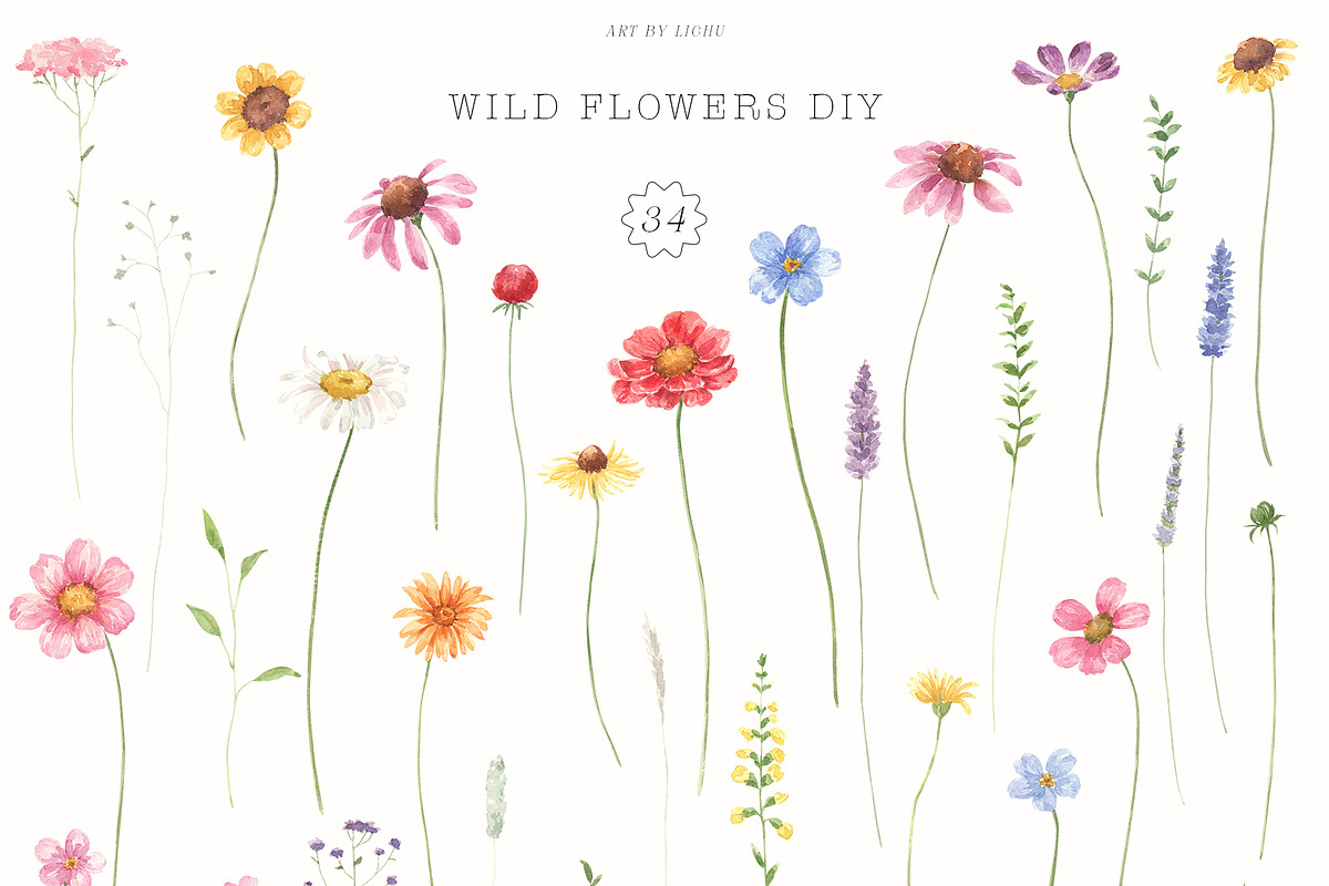Spring Wildflowers, a Decorative Illustration by LiChu Art (Photo 17 of 18)