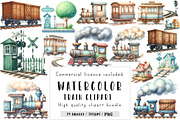 Train clipart, an Illustration by CreationArt (Thumbnail 1 of 5)