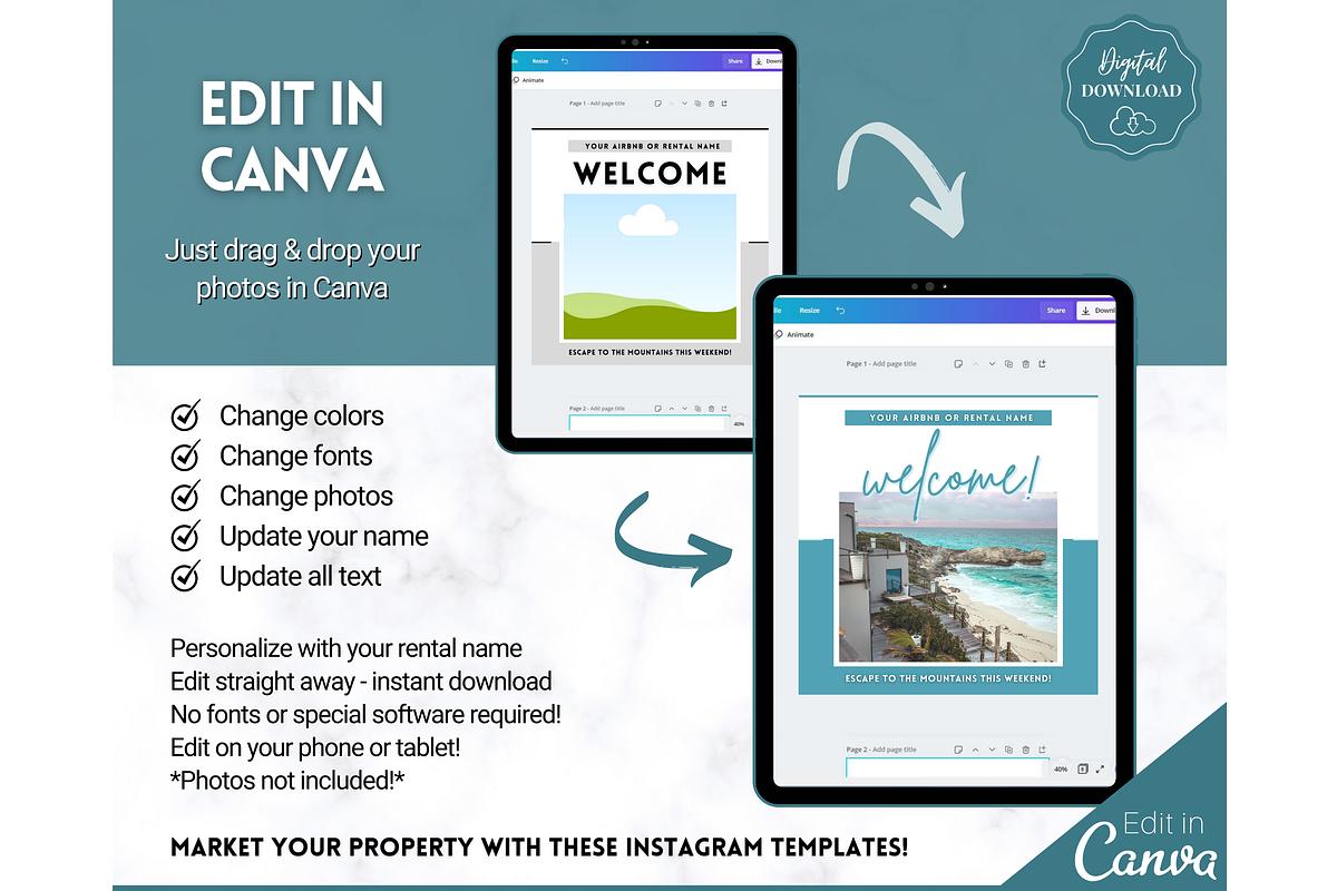 Instagram Post Templates for Airbnb, a Social Media Template by Templatables (Photo 8 of 11)