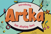 Artka - Fun Display Font, a Font by Gassstype (Thumbnail 1 of 8)