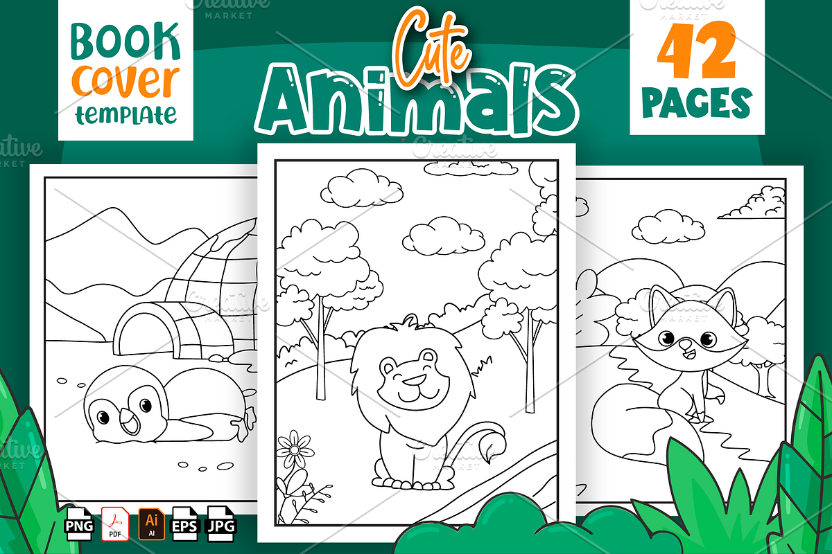 Cute Animals Coloring Book for Kids, an Animal Illustration by MK.CreativeHub (Photo 1 of 3)
