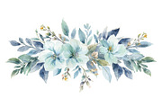Elegant Blue Floral Clipart, an Illustration by jahid234 (Thumbnail 2 of 11)