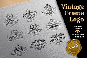 Vintage Frame Logo Template Vol.3