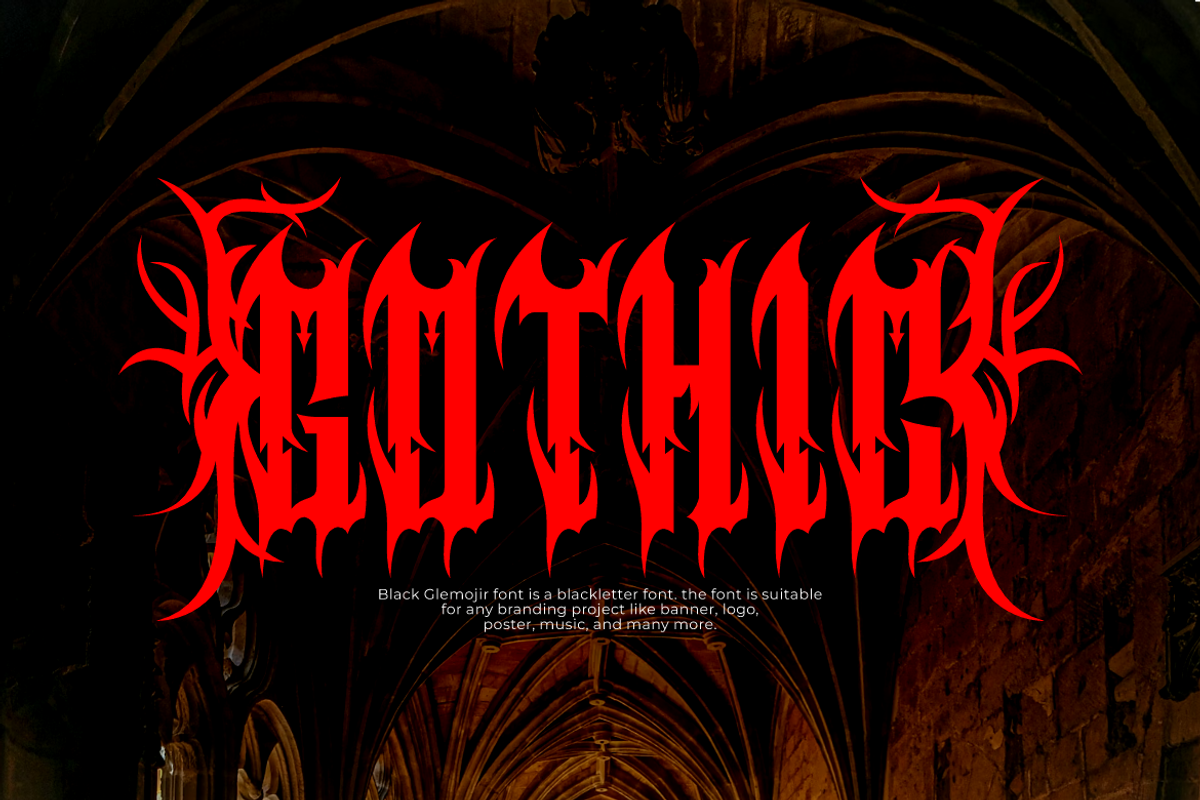 Black Glemojir - Medieval Font, a Blackletter Font by QR Design Studio (Photo 2 of 9)