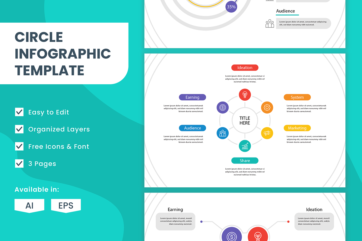 Circle Infographic Template, a Templates & Theme by Bartama Graphic (Photo 1 of 4)